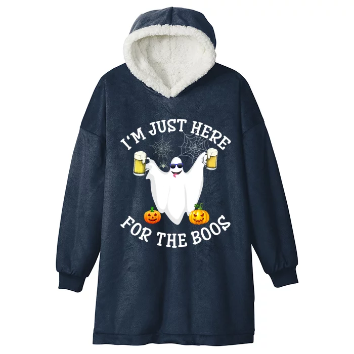 Im Just Here For The Boos Beer Vintage Beer Boo Halloween Cute Gift Hooded Wearable Blanket