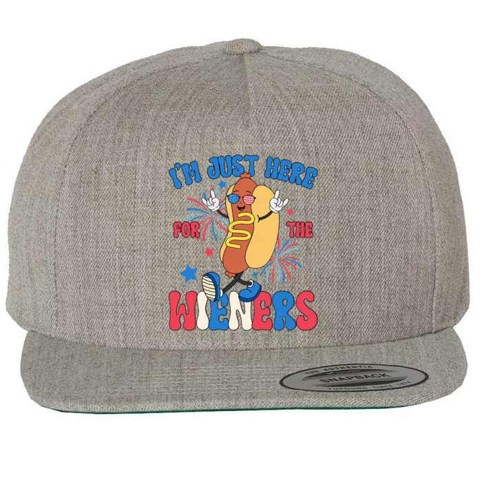 IM Just Here For The Weiners 4th Of July Wool Snapback Cap