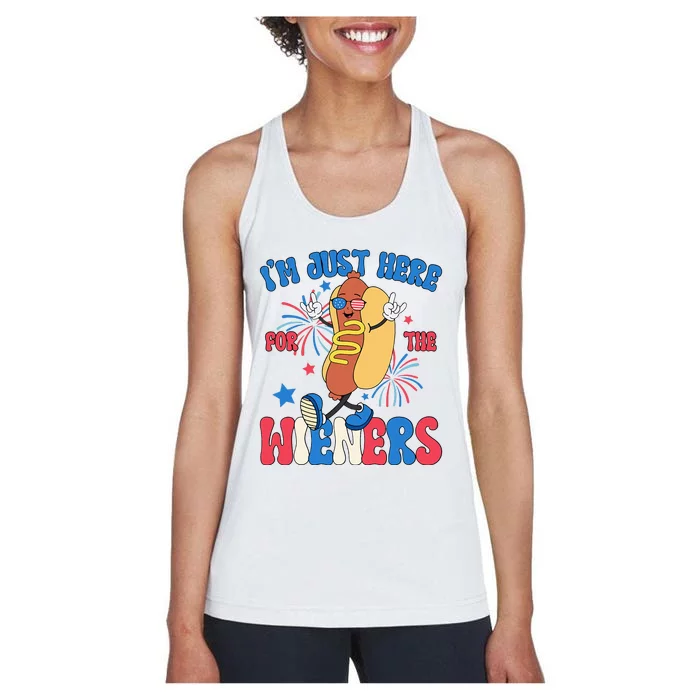 IM Just Here For The Weiners 4th Of July Women's Racerback Tank