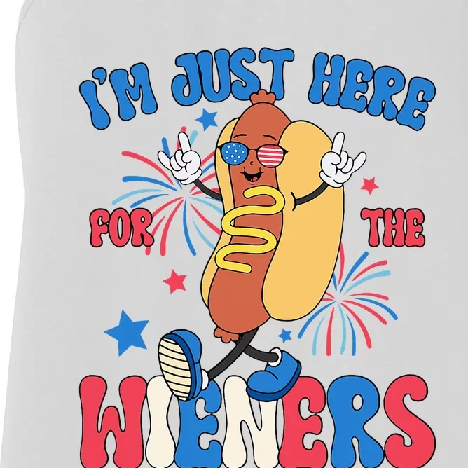 IM Just Here For The Weiners 4th Of July Women's Racerback Tank