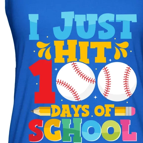 I Just Hit 100 Days Of School Baseball 100th Day Funny Gift Ladies Essential Flowy Tank