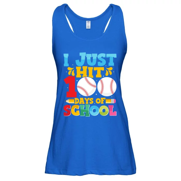 I Just Hit 100 Days Of School Baseball 100th Day Funny Gift Ladies Essential Flowy Tank