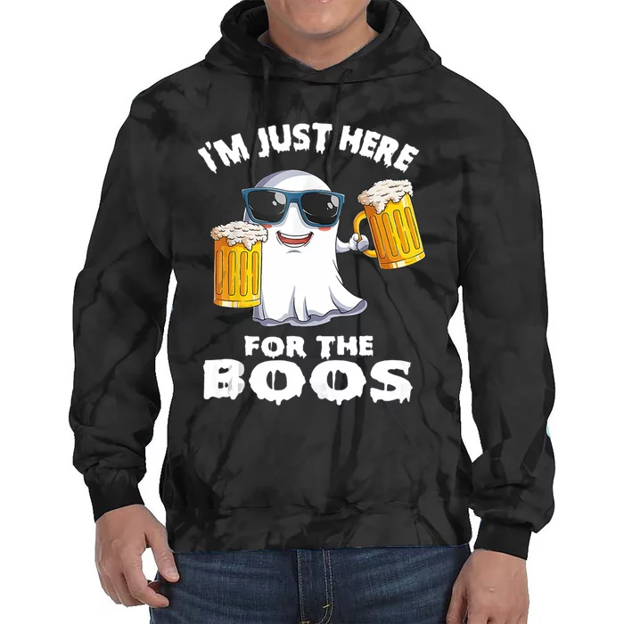 Im Just Here For The Boos Funny Halloween Tie Dye Hoodie