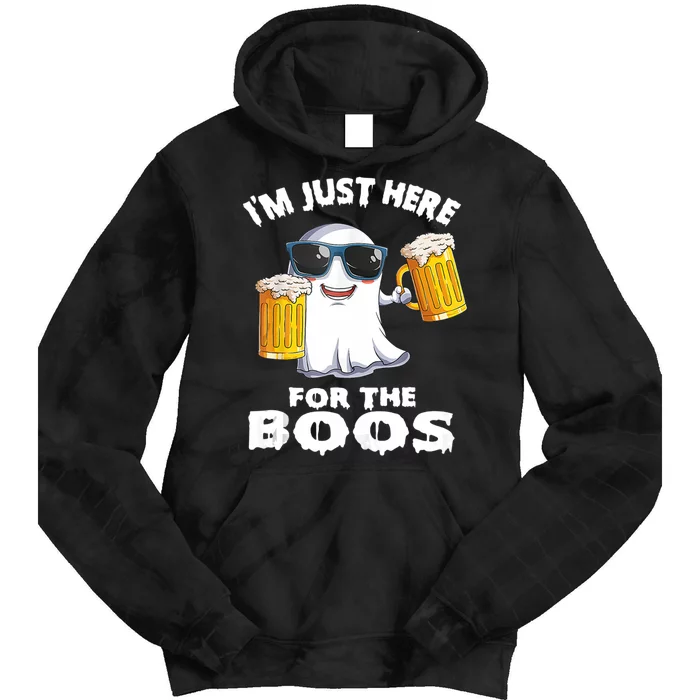 Im Just Here For The Boos Funny Halloween Tie Dye Hoodie