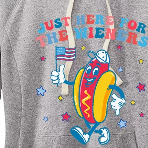 IM Just Here For The Wieners Funny 4th Of July Women's Fleece Hoodie