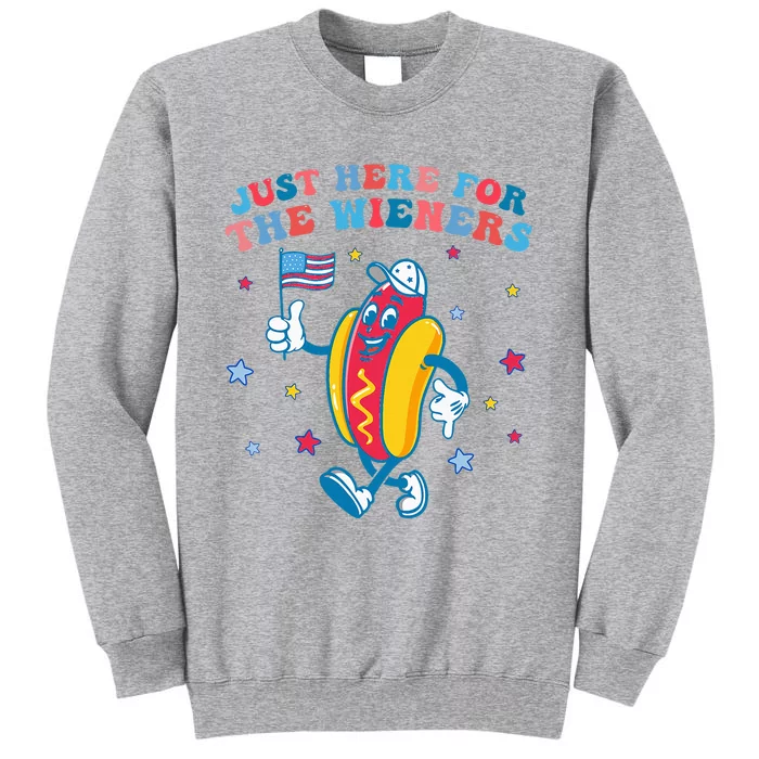 IM Just Here For The Wieners Funny 4th Of July Tall Sweatshirt