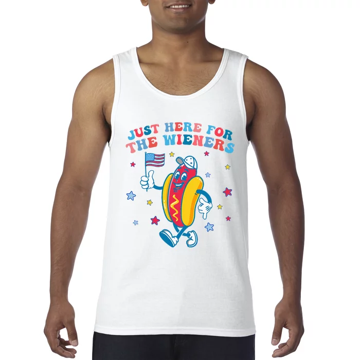 IM Just Here For The Wieners Funny 4th Of July Tank Top