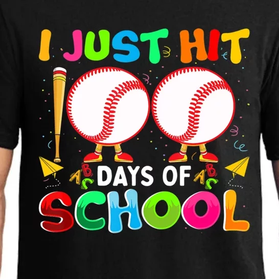 I Just Hit 100 Days Of School Baseball 100th Day Gift Pajama Set