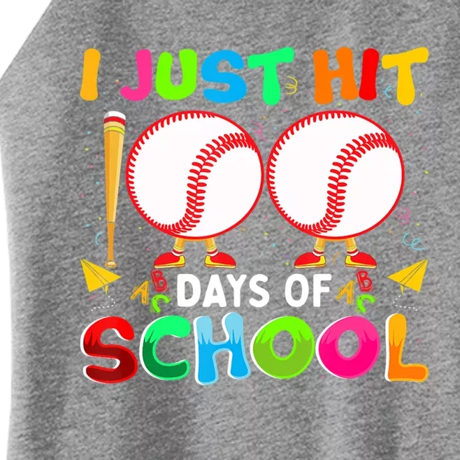 I Just Hit 100 Days Of School Baseball 100th Day Gift Women’s Perfect Tri Rocker Tank