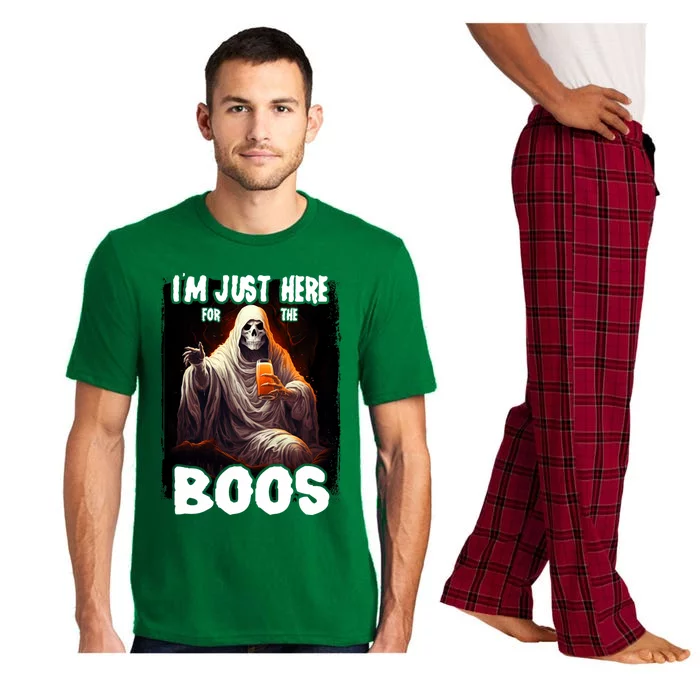 Im Just Here For The Boos Ghost Funny Halloween Pajama Set