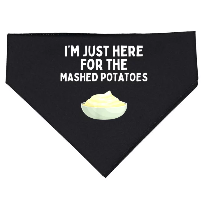 Im Just Here For The Mashed Potatoes Funny Potatoes USA-Made Doggie Bandana