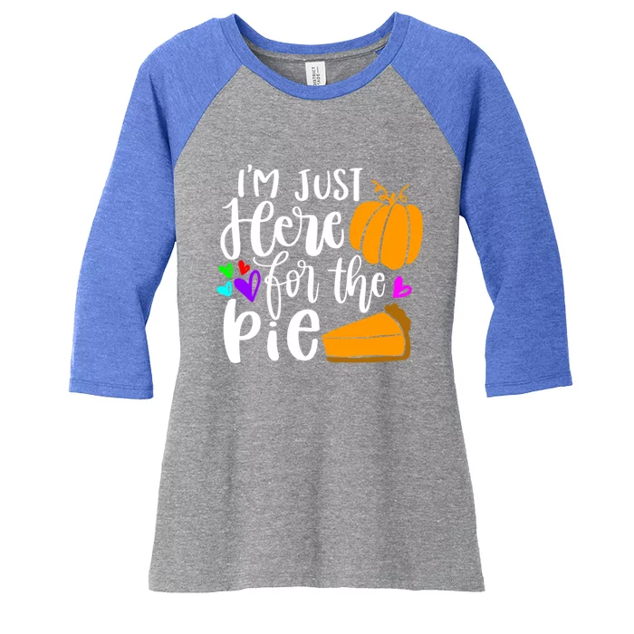 Im Just Here For The Pie Pumpkin Halloween Fall Autumn Love Gift Women's Tri-Blend 3/4-Sleeve Raglan Shirt