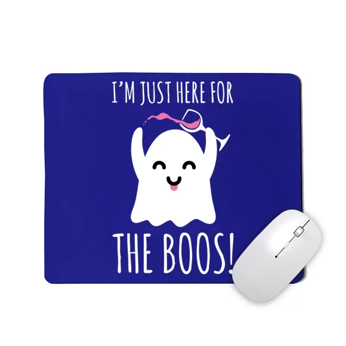 Im Just Here For The Boos Cute Wine Ghost Gift Mousepad