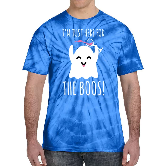 Im Just Here For The Boos Cute Wine Ghost Gift Tie-Dye T-Shirt