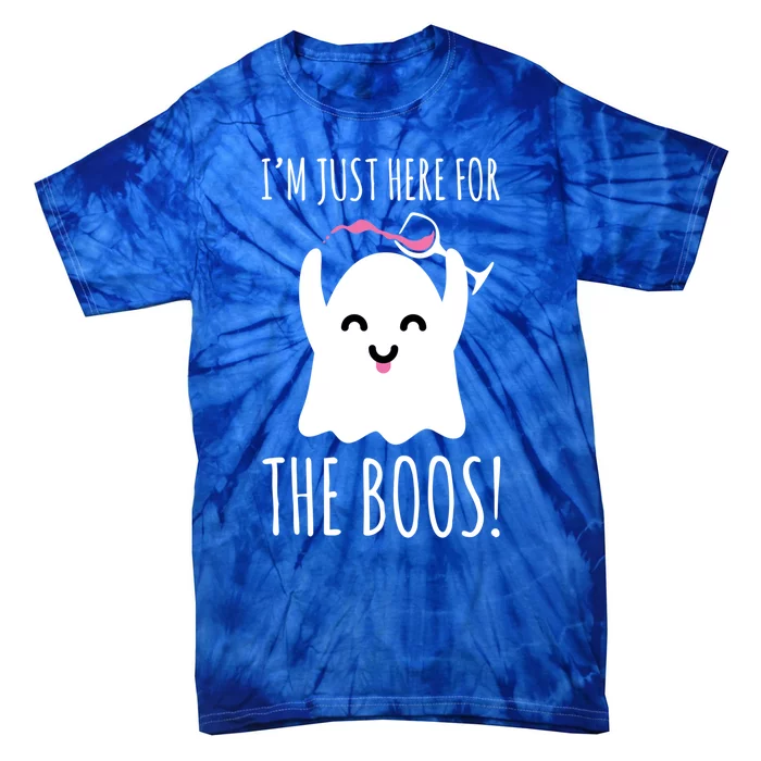 Im Just Here For The Boos Cute Wine Ghost Gift Tie-Dye T-Shirt