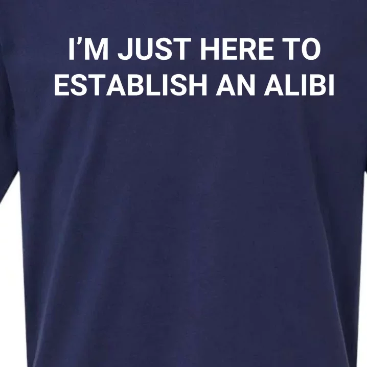 I’M Just Here To Establish An Alibi Sueded Cloud Jersey T-Shirt