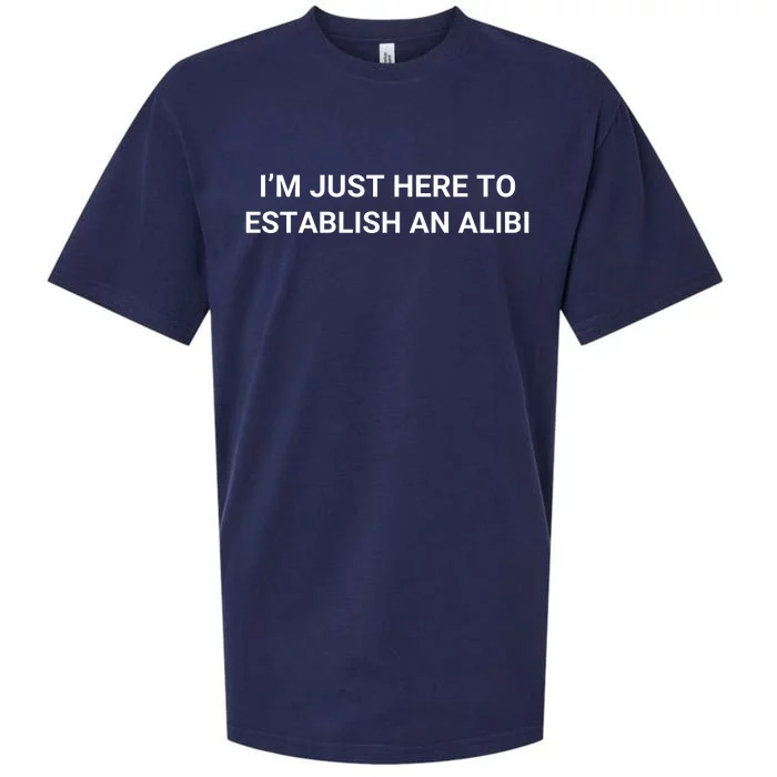 I’M Just Here To Establish An Alibi Sueded Cloud Jersey T-Shirt