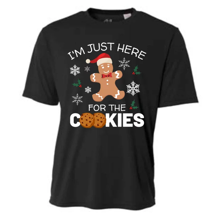 IM Just Here For The Cookies Funny Christmas Gingerbread Cool Gift Cooling Performance Crew T-Shirt