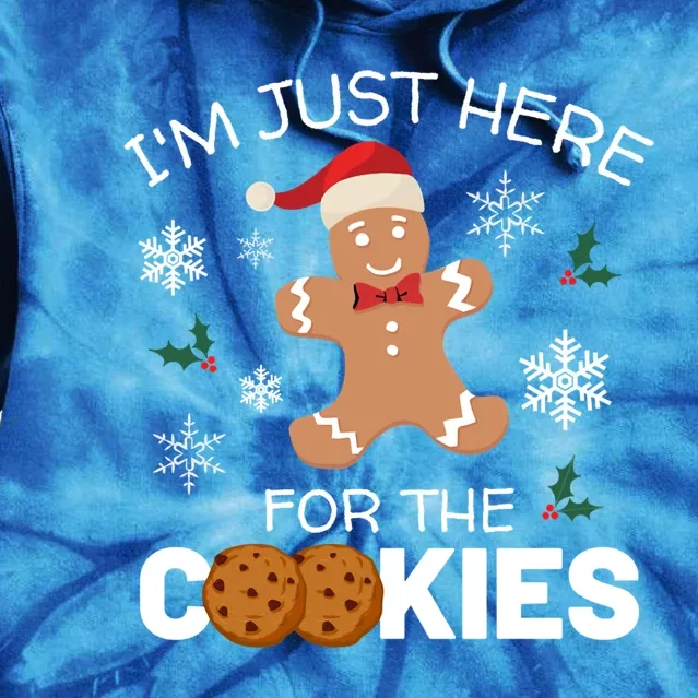 IM Just Here For The Cookies Funny Christmas Gingerbread Cool Gift Tie Dye Hoodie