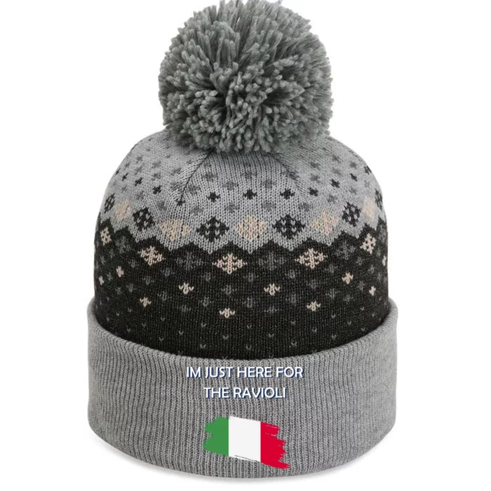 Im Just Here For The Ravioli Funny Italian Humor Italy Food The Baniff Cuffed Pom Beanie