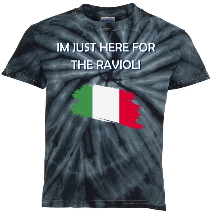 Im Just Here For The Ravioli Funny Italian Humor Italy Food Kids Tie-Dye T-Shirt