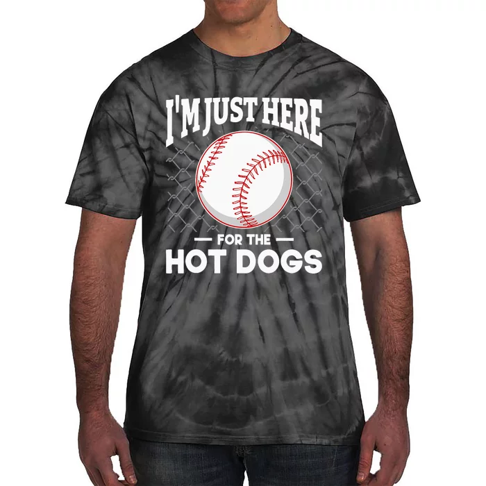 I'm Just Here For The Hot Dogs Summer Baseball Game Hotdog Tie-Dye T-Shirt