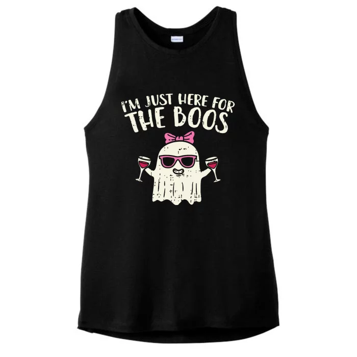 Im Just Here For The Boos Funny Halloween Costume For Women Ladies Tri-Blend Wicking Tank