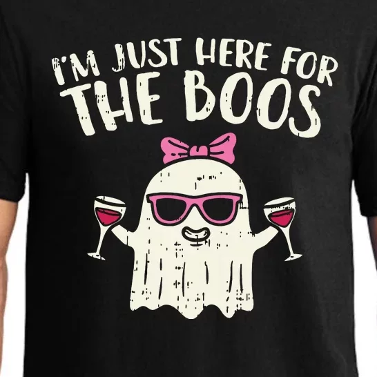 Im Just Here For The Boos Funny Halloween Costume For Women Pajama Set