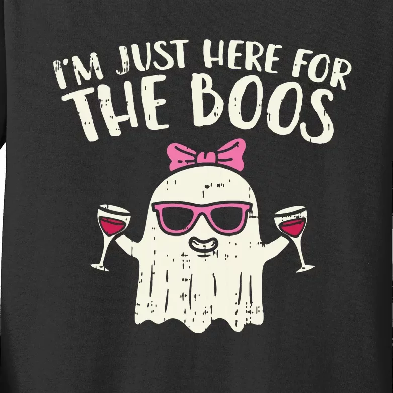 Im Just Here For The Boos Funny Halloween Costume For Women Kids Long Sleeve Shirt