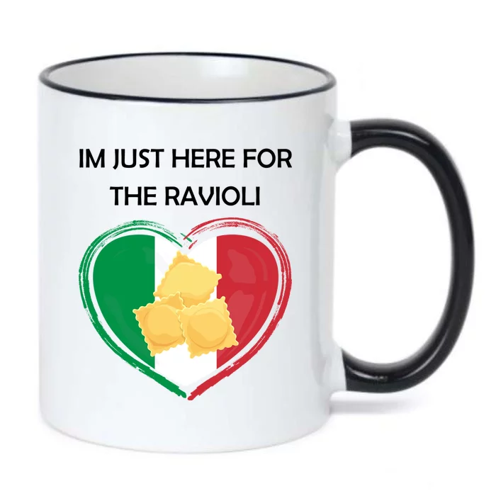 Im Just Here For The Ravioli Funny Italian Humor Italy Food Black Color Changing Mug