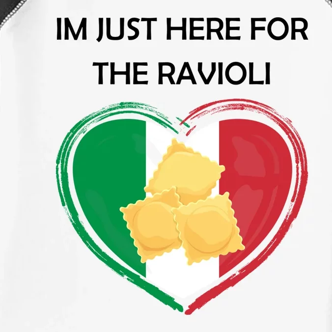 Im Just Here For The Ravioli Funny Italian Humor Italy Food Infant Baby Jersey Bodysuit