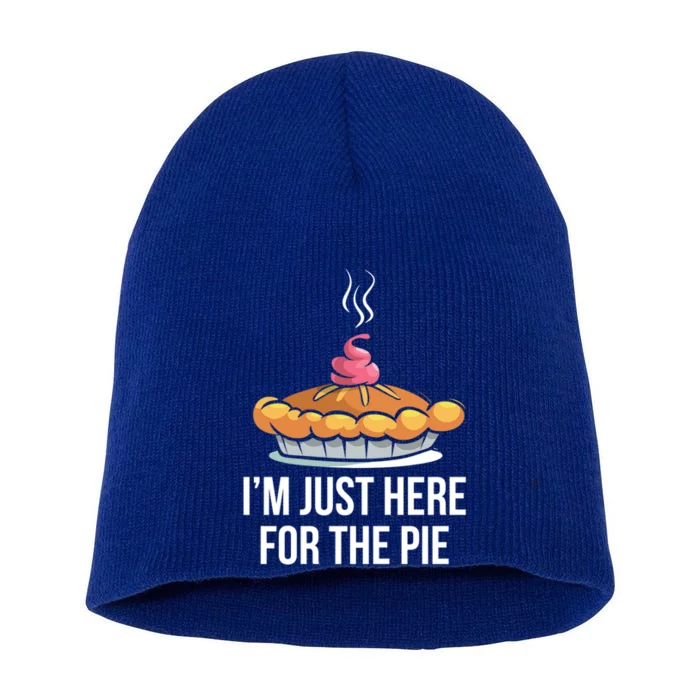 Im Just Here For The Pie Funny Thanksgiving Food Joke Gift Short Acrylic Beanie