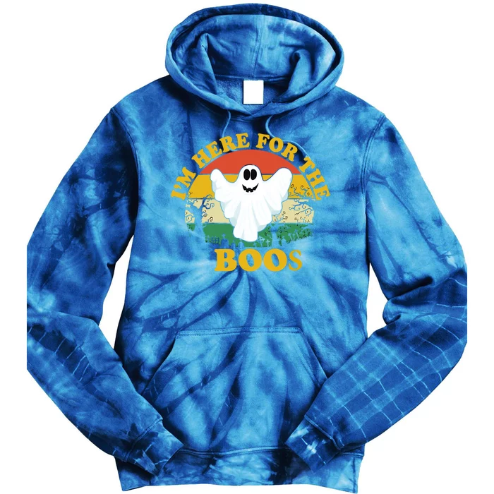 Im Just Here For The Boos Halloween Funny Ghost Cool Gift Tie Dye Hoodie