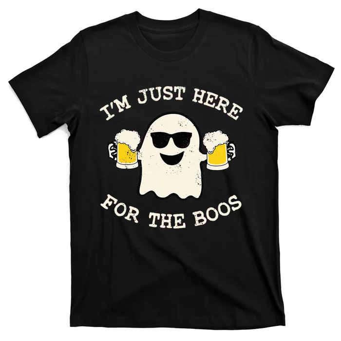 IM Just Here For The Boos Ghost Beer Halloween Costume T-Shirt