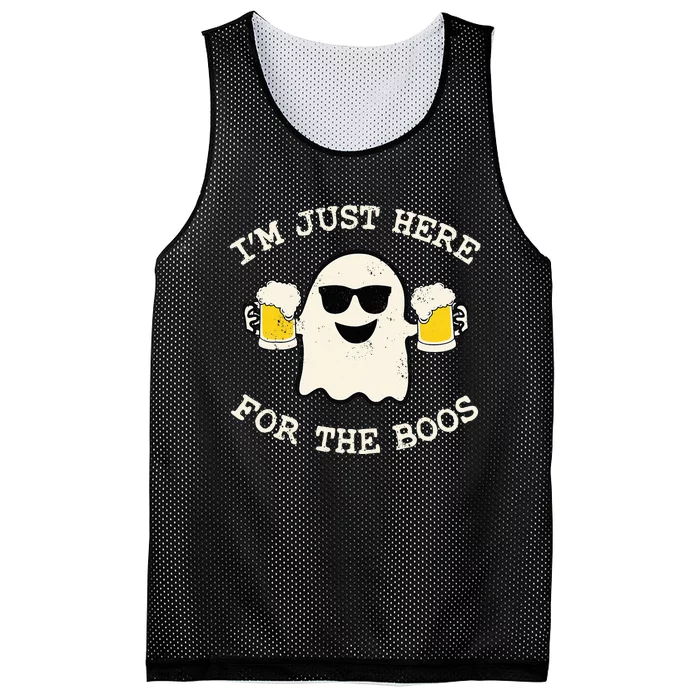 IM Just Here For The Boos Ghost Beer Halloween Costume Mesh Reversible Basketball Jersey Tank