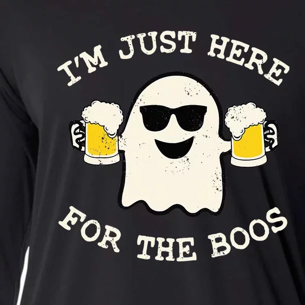 IM Just Here For The Boos Ghost Beer Halloween Costume Cooling Performance Long Sleeve Crew