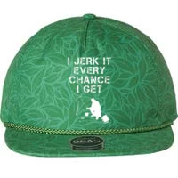 I Jerk It Every Chance I Get Funny Fishing Flat Bill Trucker Hat