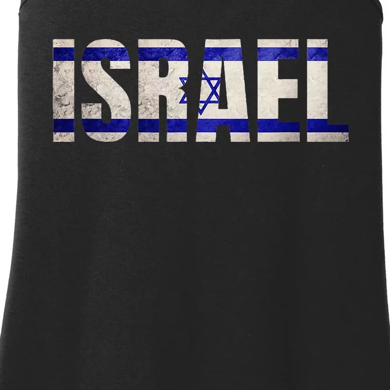 Israel Jewish Israeli Flag Star of David Pride Vintage Retro Ladies Essential Tank