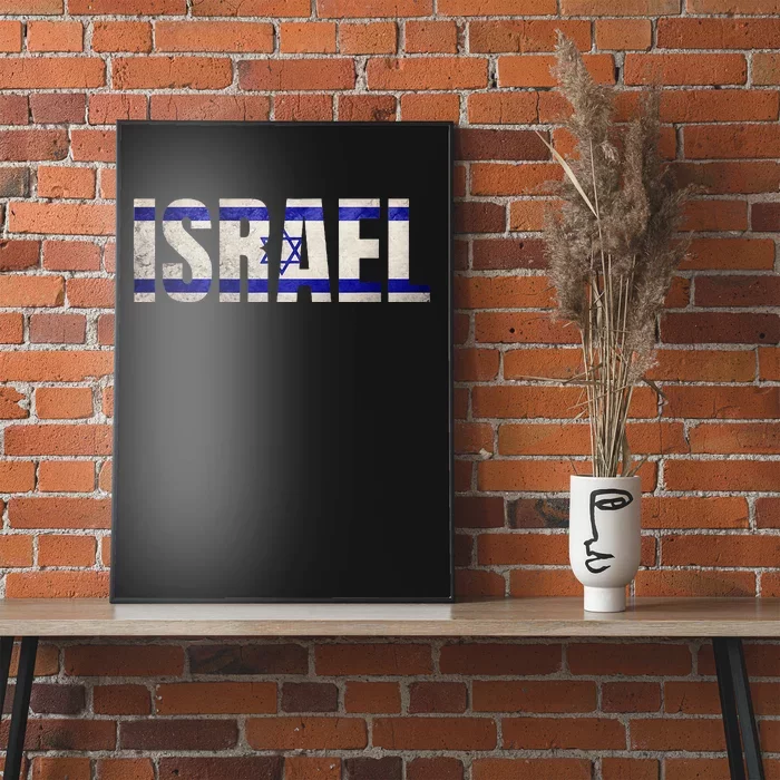 Israel Jewish Israeli Flag Star of David Pride Vintage Retro Poster