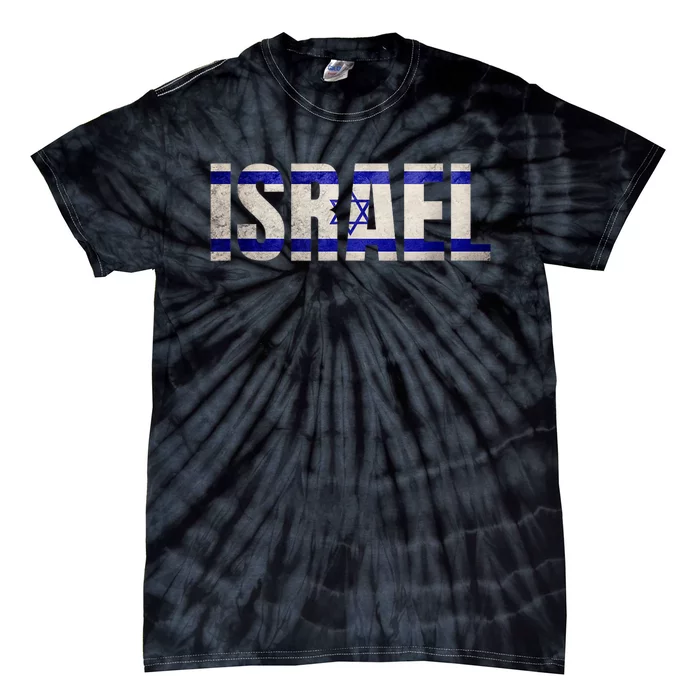 Israel Jewish Israeli Flag Star Of David Pride Vintage Retro Tie-Dye T-Shirt