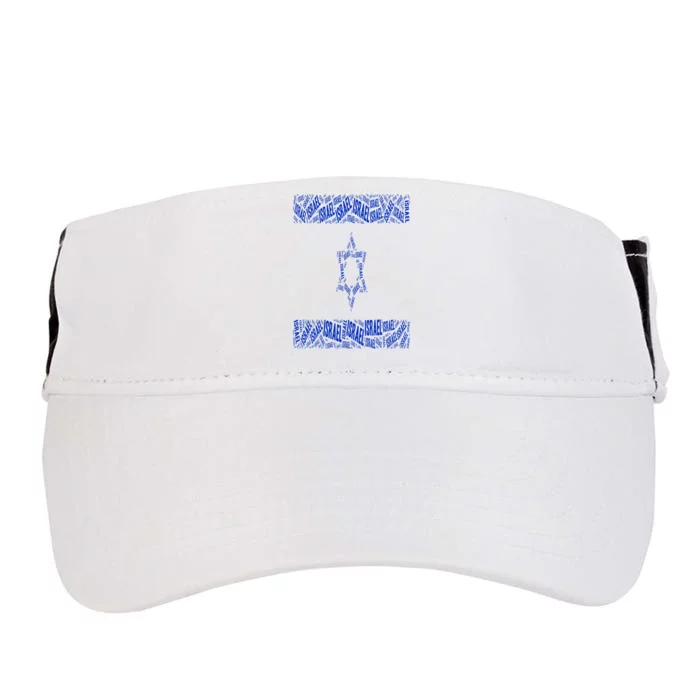 Israel Jewish Israeli Flag Star of David Pride Love Text Art Adult Drive Performance Visor