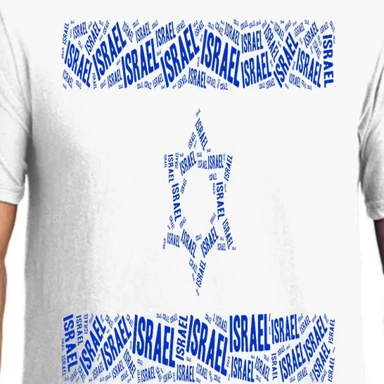 Israel Jewish Israeli Flag Star of David Pride Love Text Art Pajama Set