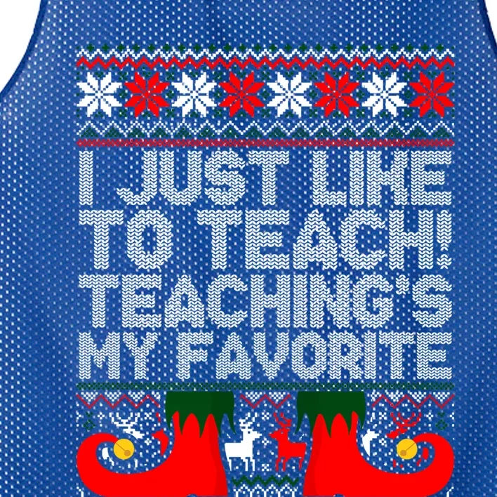 I Just Like To Teach TeachingS My Favorite Ugly Sweater Gift Mesh Reversible Basketball Jersey Tank