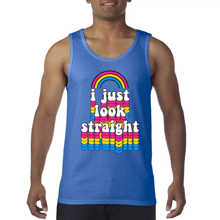 I Just Look Straight Pansexual Pride Flag Gift Tank Top