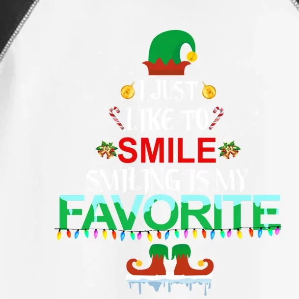 I Just Like To Smile Smiling Is My Favorite Elf Christmas Gift Toddler Fine Jersey T-Shirt