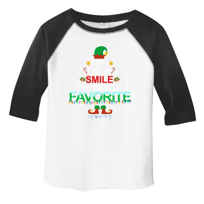 I Just Like To Smile Smiling Is My Favorite Elf Christmas Gift Toddler Fine Jersey T-Shirt