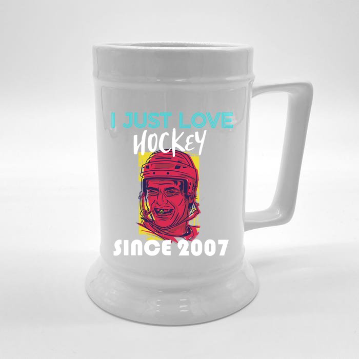 I Just Love Hockey Since 2007 Gift Front & Back Beer Stein