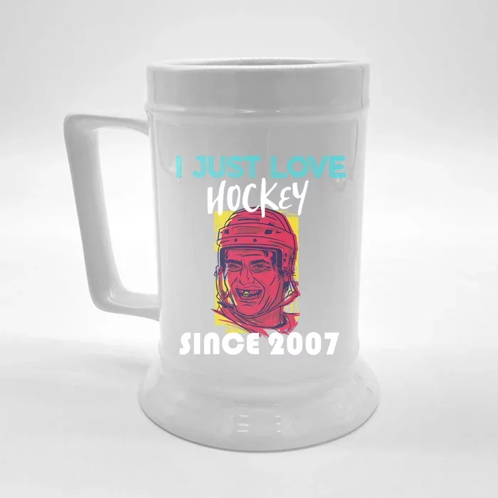 I Just Love Hockey Since 2007 Gift Front & Back Beer Stein