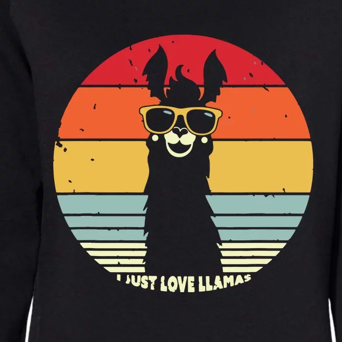 I Just Love Llamas Retro Style Llama Womens California Wash Sweatshirt