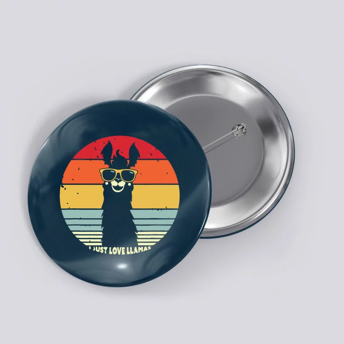 I Just Love Llamas Retro Style Llama Button